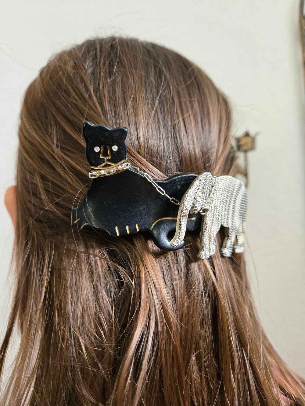 Vintage French Barrette – Panther & Elephant